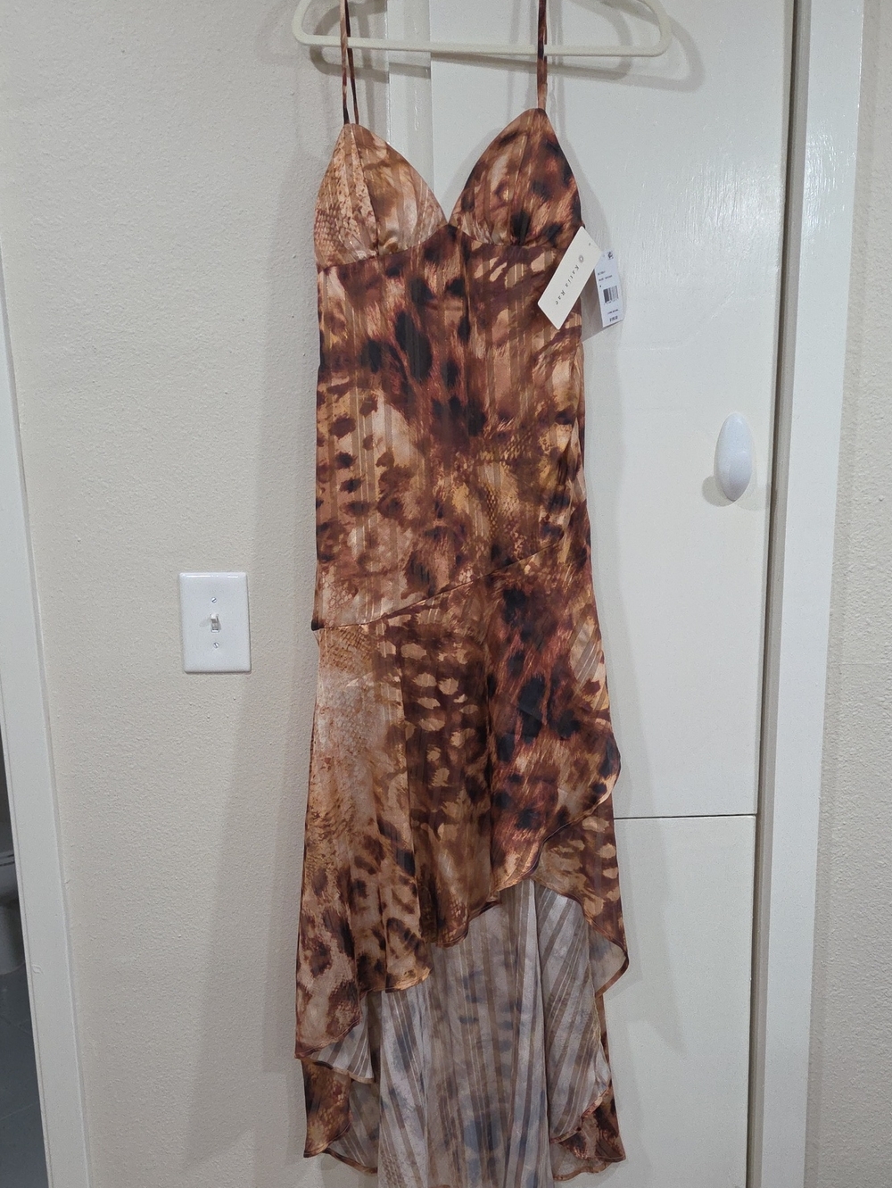 Katia RAE NEW Animal Print Asymmetrical Slip Dress